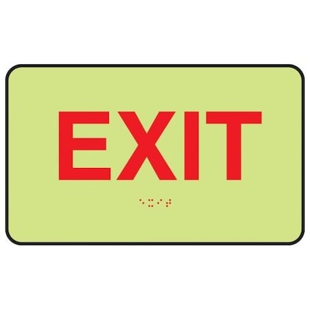 Accuform Exit Sign, Glow Acrylic, 10 in W, 6 in H PAG102